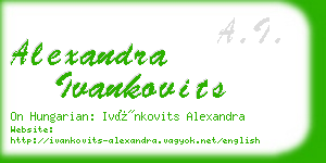 alexandra ivankovits business card